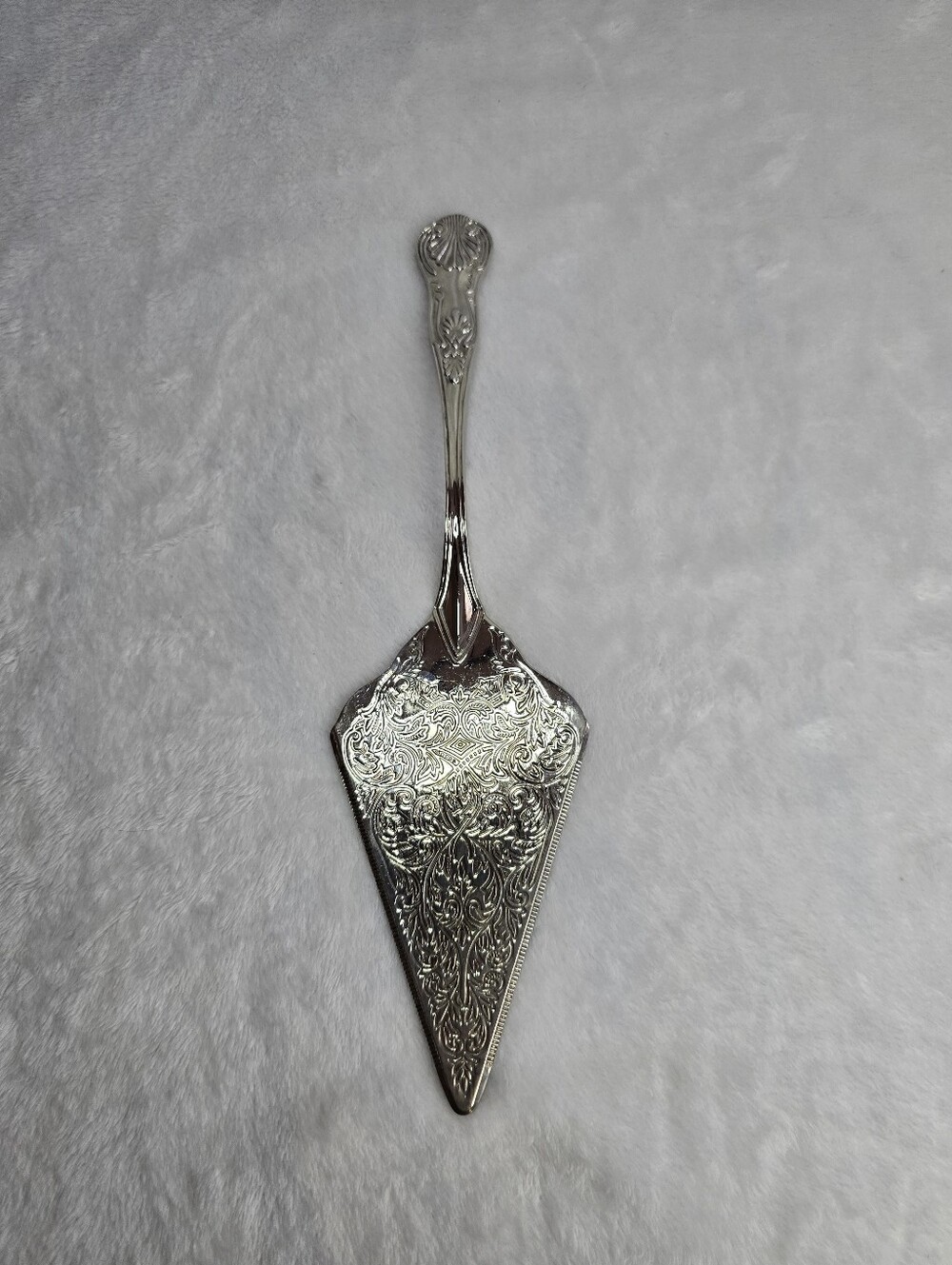 Silver Plated Cake Server Ornate Filigree Design Vintage